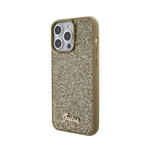 Guess Disco Metal Script - Etui iPhone 15 Pro Max (złoty) Guess Disco Metal Script - Etui iPhone 15 Pro Max (złoty)