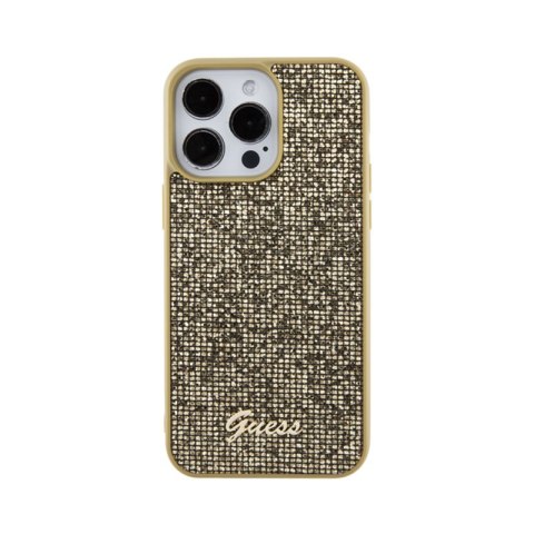 Guess Disco Metal Script - Etui iPhone 15 Pro Max (złoty) Guess Disco Metal Script - Etui iPhone 15 Pro Max (złoty)