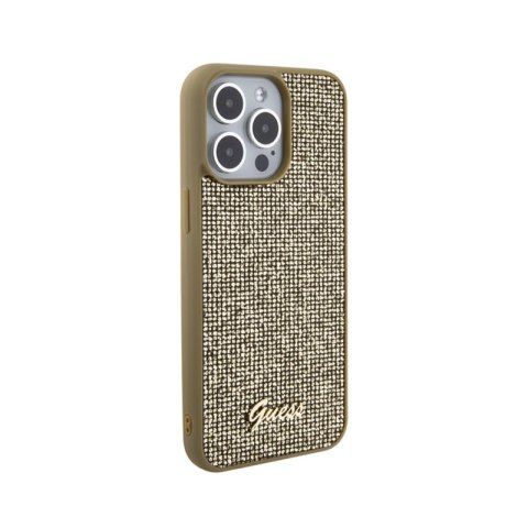 Guess Disco Metal Script - Etui iPhone 15 Pro Max (złoty) Guess Disco Metal Script - Etui iPhone 15 Pro Max (złoty)
