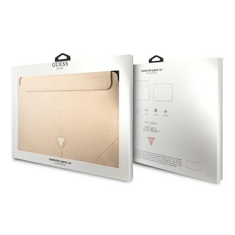 Guess Saffiano Triangle Logo Sleeve - Etui na notebooka 16" (beżowy) Guess Saffiano Triangle Logo Sleeve - Etui na notebooka 16" (beżowy)