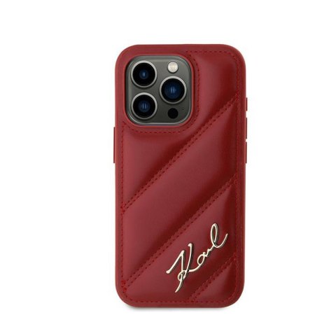 Karl Lagerfeld Diagonal Quilted Script - Etui iPhone 15 Pro Max (czerwony) Karl Lagerfeld Diagonal Quilted Script - Etui iPhone 15 Pro Max (czerwony)