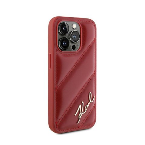 Karl Lagerfeld Diagonal Quilted Script - Etui iPhone 15 Pro Max (czerwony) Karl Lagerfeld Diagonal Quilted Script - Etui iPhone 15 Pro Max (czerwony)