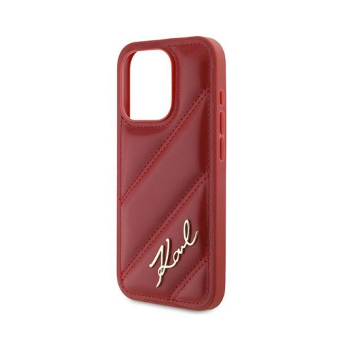 Karl Lagerfeld Diagonal Quilted Script - Etui iPhone 15 Pro Max (czerwony) Karl Lagerfeld Diagonal Quilted Script - Etui iPhone 15 Pro Max (czerwony)