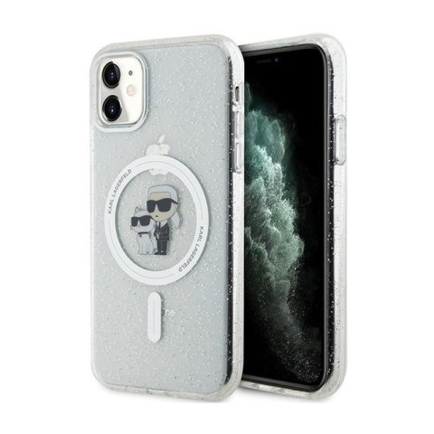 Karl Lagerfeld Karl & Choupette Glitter MagSafe - Etui iPhone 11 (przezroczysty) Karl Lagerfeld Karl & Choupette Glitter MagSafe - Etui iPhone 11 (przezroczysty)