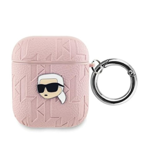 Karl Lagerfeld Monogram Karl Head - Etui AirPods 1/2 gen (różowy) Karl Lagerfeld Monogram Karl Head - Etui AirPods 1/2 gen (różowy)