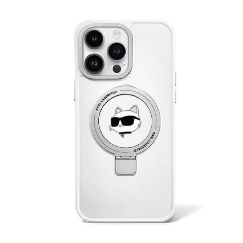 Karl Lagerfeld Ring Stand Choupette Head MagSafe - Etui iPhone 15 Plus (biały) Karl Lagerfeld Ring Stand Choupette Head MagSafe - Etui iPhone 15 Plus (biały)