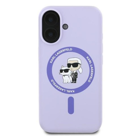 Karl Lagerfeld Silicone Karl & Choupette Ring MagSafe - Etui iPhone 16 (fioletowy) Karl Lagerfeld Silicone Karl & Choupette Ring MagSafe - Etui iPhone 16 (fioletowy)