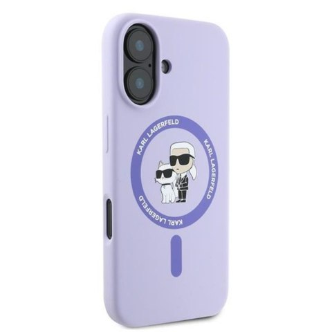 Karl Lagerfeld Silicone Karl & Choupette Ring MagSafe - Etui iPhone 16 (fioletowy) Karl Lagerfeld Silicone Karl & Choupette Ring MagSafe - Etui iPhone 16 (fioletowy)