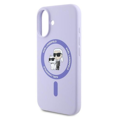 Karl Lagerfeld Silicone Karl & Choupette Ring MagSafe - Etui iPhone 16 (fioletowy) Karl Lagerfeld Silicone Karl & Choupette Ring MagSafe - Etui iPhone 16 (fioletowy)