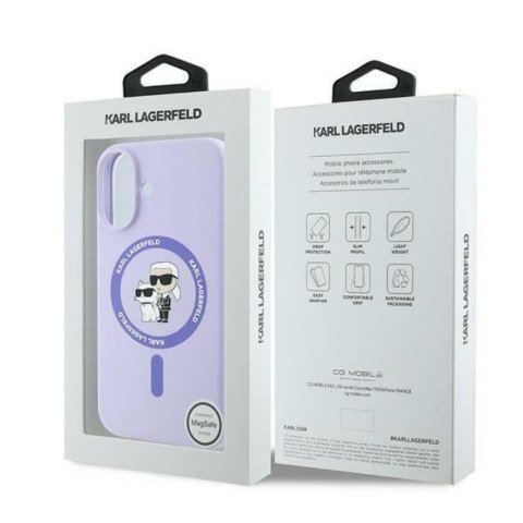 Karl Lagerfeld Silicone Karl & Choupette Ring MagSafe - Etui iPhone 16 (fioletowy) Karl Lagerfeld Silicone Karl & Choupette Ring MagSafe - Etui iPhone 16 (fioletowy)