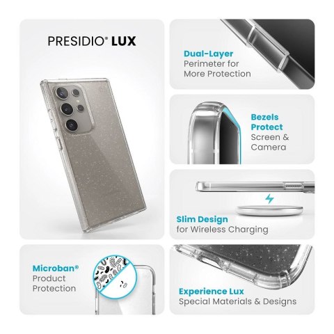 Speck Presidio Lux Glitter - Etui Samsung Galaxy S24 Ultra (Clear / Gold Glitter) Speck Presidio Lux Glitter - Etui Samsung Galaxy S24 Ultra (Clear / Gold Glitter)