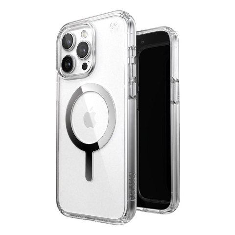 Speck Presidio Perfect-Clear MagSafe - Etui iPhone 15 Pro Max (Clear / Chrome Finish / Serene Silver) Speck Presidio Perfect-Clear MagSafe - Etui iPhone 15 Pro Max (Clear / Chrome Finish / Serene Silver)