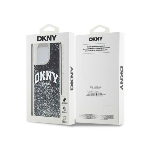 DKNY Liquid Glitter Big Logo - Etui iPhone 15 Pro Max (czarny) DKNY Liquid Glitter Big Logo - Etui iPhone 15 Pro Max (czarny)