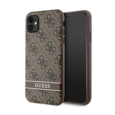 Guess 4G Printed Stripe - Etui iPhone 11 / iPhone XR (brązowy) Guess 4G Printed Stripe - Etui iPhone 11 / iPhone XR (brązowy)