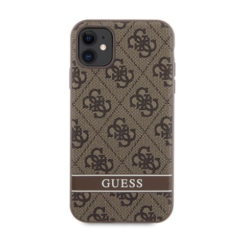 Guess 4G Printed Stripe - Etui iPhone 11 / iPhone XR (brązowy) Guess 4G Printed Stripe - Etui iPhone 11 / iPhone XR (brązowy)