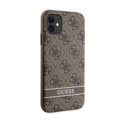 Guess 4G Printed Stripe - Etui iPhone 11 / iPhone XR (brązowy) Guess 4G Printed Stripe - Etui iPhone 11 / iPhone XR (brązowy)