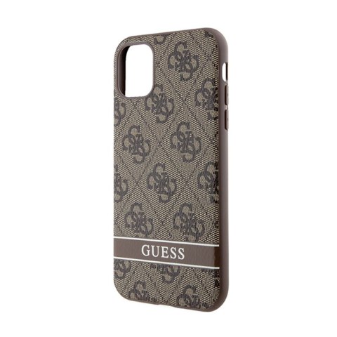 Guess 4G Printed Stripe - Etui iPhone 11 / iPhone XR (brązowy) Guess 4G Printed Stripe - Etui iPhone 11 / iPhone XR (brązowy)