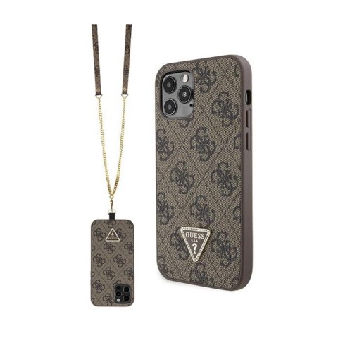 Guess Crossbody 4G Metal Logo - Etui iPhone 12 / iPhone 12 Pro (brązowy) Guess Crossbody 4G Metal Logo - Etui iPhone 12 / iPhone 12 Pro (brązowy)