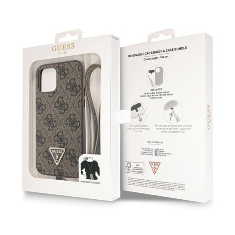 Guess Crossbody 4G Metal Logo - Etui iPhone 12 / iPhone 12 Pro (brązowy) Guess Crossbody 4G Metal Logo - Etui iPhone 12 / iPhone 12 Pro (brązowy)