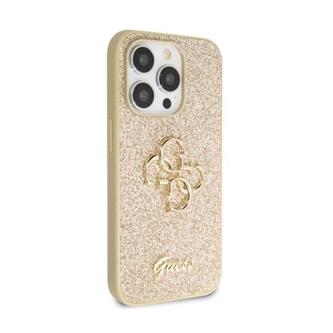Guess Glitter Script Big 4G - Etui iPhone 14 Pro (złoty) Guess Glitter Script Big 4G - Etui iPhone 14 Pro (złoty)