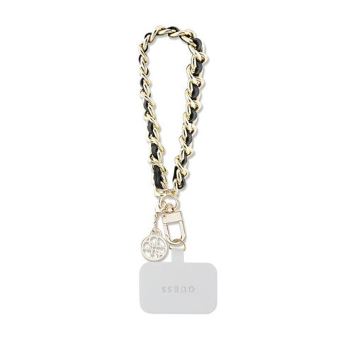 Guess Universal Hand Strap Saffiano Chain 4G Charm - Uniwersalny pasek do telefonu (Czarny) Guess Universal Hand Strap Saffiano Chain 4G Charm - Uniwersalny pasek do telefonu (Czarny)