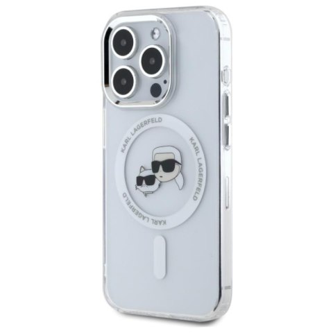 Karl Lagerfeld IML Metal Karl & Choupette Head MagSafe - Etui iPhone 15 Pro Max (biały) Karl Lagerfeld IML Metal Karl & Choupette Head MagSafe - Etui iPhone 15 Pro Max (biały)