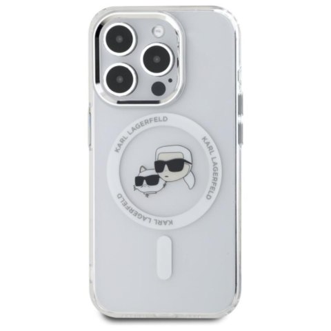 Karl Lagerfeld IML Metal Karl & Choupette Head MagSafe - Etui iPhone 15 Pro Max (biały) Karl Lagerfeld IML Metal Karl & Choupette Head MagSafe - Etui iPhone 15 Pro Max (biały)
