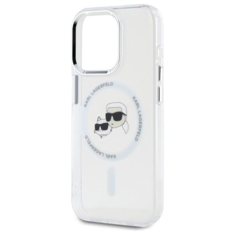 Karl Lagerfeld IML Metal Karl & Choupette Head MagSafe - Etui iPhone 15 Pro Max (biały) Karl Lagerfeld IML Metal Karl & Choupette Head MagSafe - Etui iPhone 15 Pro Max (biały)