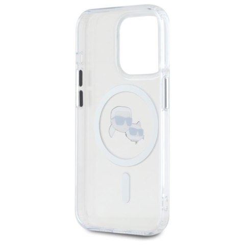 Karl Lagerfeld IML Metal Karl & Choupette Head MagSafe - Etui iPhone 15 Pro Max (biały) Karl Lagerfeld IML Metal Karl & Choupette Head MagSafe - Etui iPhone 15 Pro Max (biały)