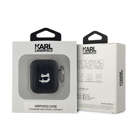 Karl Lagerfeld Monogram Choupette Head - Etui AirPods 1/2 gen (czarny) Karl Lagerfeld Monogram Choupette Head - Etui AirPods 1/2 gen (czarny)