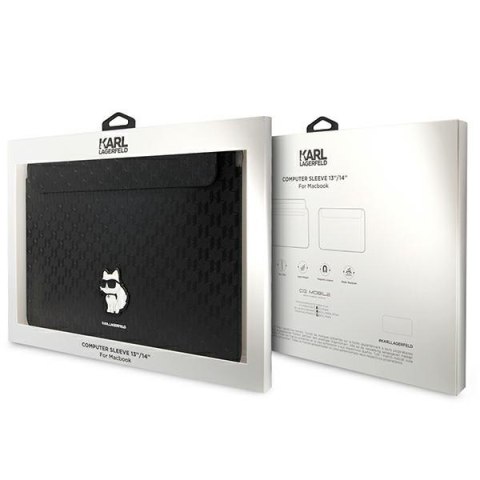 Karl Lagerfeld NFT Saffiano Monogram Ikonik Choupette Sleeve - Etui na notebook 14" (Czarny) Karl Lagerfeld NFT Saffiano Monogram Ikonik Choupette Sleeve - Etui na notebook 14" (Czarny)