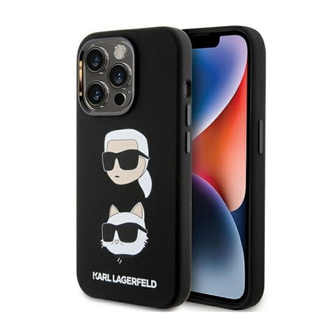 Karl Lagerfeld Silicone Karl & Choupette Heads - Etui iPhone 15 Pro Max (czarny) Karl Lagerfeld Silicone Karl & Choupette Heads - Etui iPhone 15 Pro Max (czarny)