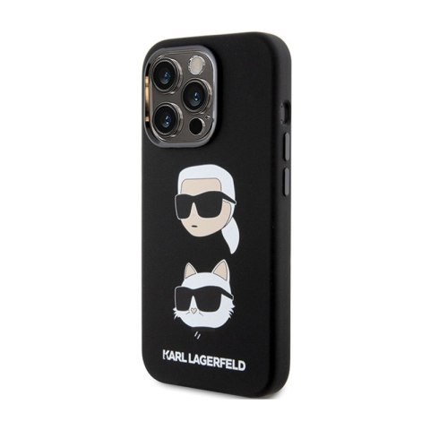 Karl Lagerfeld Silicone Karl & Choupette Heads - Etui iPhone 15 Pro Max (czarny) Karl Lagerfeld Silicone Karl & Choupette Heads - Etui iPhone 15 Pro Max (czarny)