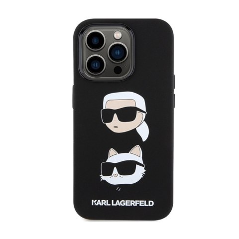 Karl Lagerfeld Silicone Karl & Choupette Heads - Etui iPhone 15 Pro Max (czarny) Karl Lagerfeld Silicone Karl & Choupette Heads - Etui iPhone 15 Pro Max (czarny)