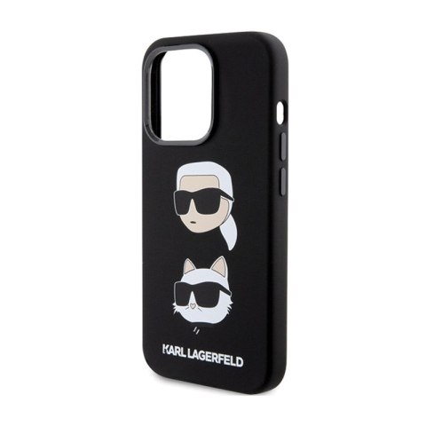 Karl Lagerfeld Silicone Karl & Choupette Heads - Etui iPhone 15 Pro Max (czarny) Karl Lagerfeld Silicone Karl & Choupette Heads - Etui iPhone 15 Pro Max (czarny)