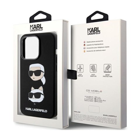 Karl Lagerfeld Silicone Karl & Choupette Heads - Etui iPhone 15 Pro Max (czarny) Karl Lagerfeld Silicone Karl & Choupette Heads - Etui iPhone 15 Pro Max (czarny)