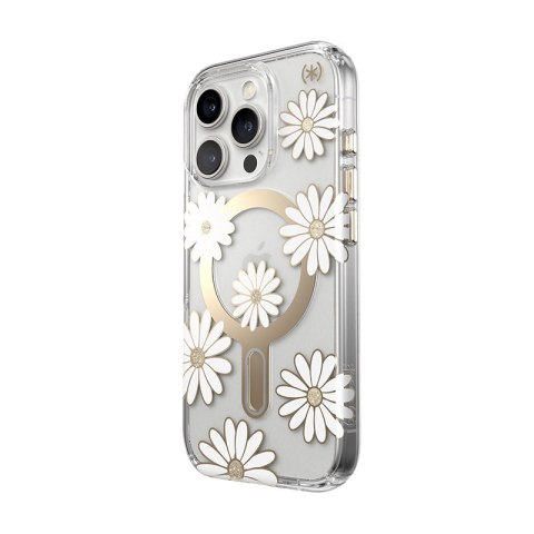 Speck Presidio Lux ClickLock & MagSafe - Etui iPhone 16 Pro (Sunshine Daisies / Clear / Gold) Speck Presidio Lux ClickLock & MagSafe - Etui iPhone 16 Pro (Sunshine Daisies / Clear / Gold)