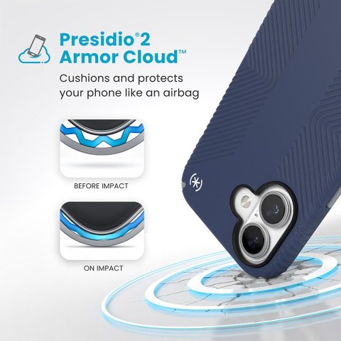Speck Presidio2 Grip - Etui iPhone 16 (Coastal Blue / Dust Grey / White) Speck Presidio2 Grip - Etui iPhone 16 (Coastal Blue / Dust Grey / White)