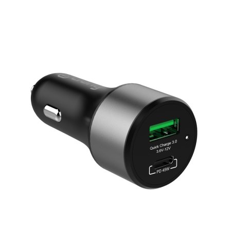 Crong Power Car Charger 63W - Ładowarka samochodowa USB-C PD 45W + USB QC 3.0 18W (czarny) Crong Power Car Charger 63W - Ładowarka samochodowa USB-C PD 45W + USB QC 3.0 18W (czarny)