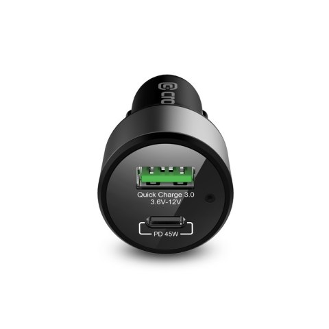 Crong Power Car Charger 63W - Ładowarka samochodowa USB-C PD 45W + USB QC 3.0 18W (czarny) Crong Power Car Charger 63W - Ładowarka samochodowa USB-C PD 45W + USB QC 3.0 18W (czarny)