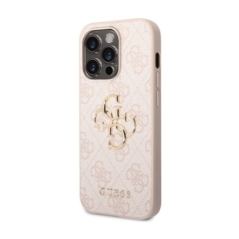 Guess 4G Big Metal Logo - Etui iPhone 15 Pro Max (różowy) Guess 4G Big Metal Logo - Etui iPhone 15 Pro Max (różowy)