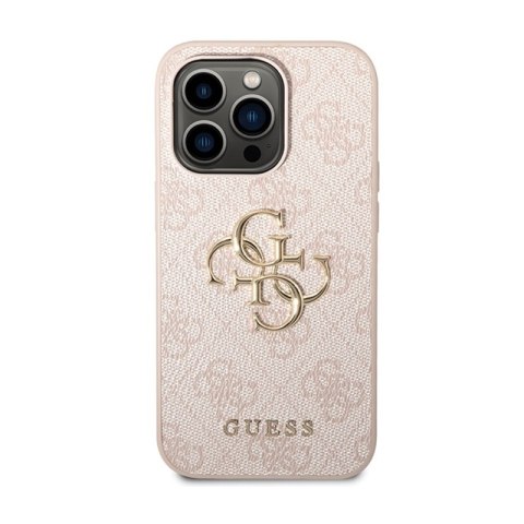 Guess 4G Big Metal Logo - Etui iPhone 15 Pro Max (różowy) Guess 4G Big Metal Logo - Etui iPhone 15 Pro Max (różowy)