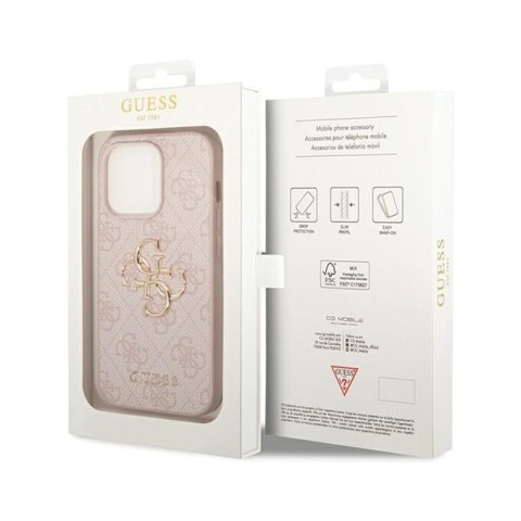 Guess 4G Big Metal Logo - Etui iPhone 15 Pro Max (różowy) Guess 4G Big Metal Logo - Etui iPhone 15 Pro Max (różowy)