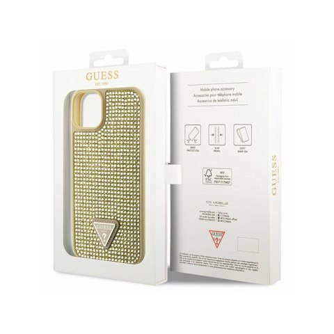 Guess Rhinestone Triangle - Etui iPhone 14 (złoty) Guess Rhinestone Triangle - Etui iPhone 14 (złoty)