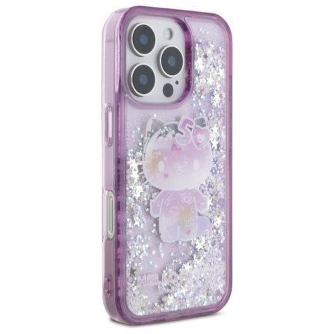 Hello Kitty Liquid Glitter 50TH Anniversary Party - Etui iPhone 16 Pro Max (fioletowy)