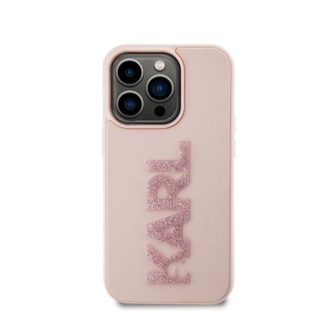 Karl Lagerfeld 3D Rubber Glitter Logo - Etui iPhone 15 Pro Max (różowy) Karl Lagerfeld 3D Rubber Glitter Logo - Etui iPhone 15 Pro Max (różowy)