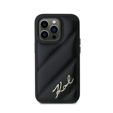 Karl Lagerfeld Diagonal Quilted Script - Etui iPhone 13 Pro Max (czarny) Karl Lagerfeld Diagonal Quilted Script - Etui iPhone 13 Pro Max (czarny)