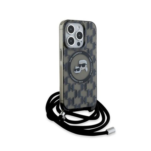 Karl Lagerfeld IML Crossbody Monogram Karl & Choupette Head MagSafe - Etui iPhone 15 Pro (czarny) Karl Lagerfeld IML Crossbody Monogram Karl & Choupette Head MagSafe - Etui iPhone 15 Pro (czarny)