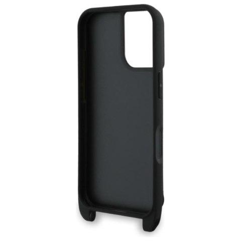 Karl Lagerfeld Saffiano Karl & Choupette Metal Pin CBDY Strap - Etui iPhone 16 (czarny) Karl Lagerfeld Saffiano Karl & Choupette Metal Pin CBDY Strap - Etui iPhone 16 (czarny)