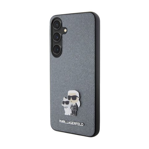 Karl Lagerfeld Saffiano Karl & Choupette Metal Pin - Etui Samsung Galaxy S24+ (szary) Karl Lagerfeld Saffiano Karl & Choupette Metal Pin - Etui Samsung Galaxy S24+ (szary)